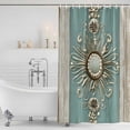 thumbnail image 2 of Vintage Teal Art Shower Curtain Set - Standard 72" x 72" Washable Bathtub Curtain with 12 Hooks, Retro Abstract Art Waterproof Fabric Stall Shower Curtains for Bathroom/Bathtub Décor, 2 of 6