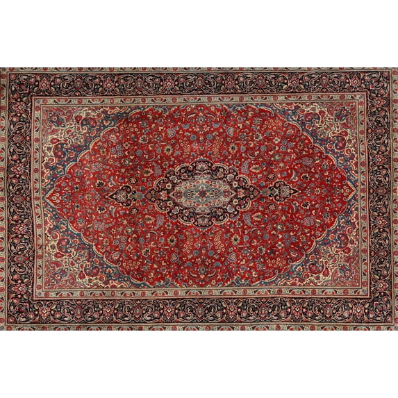 Ahgly Company Indoor Rectangle Traditional Dark Almond Brown Medallion Area Rugs, 8' x 10'