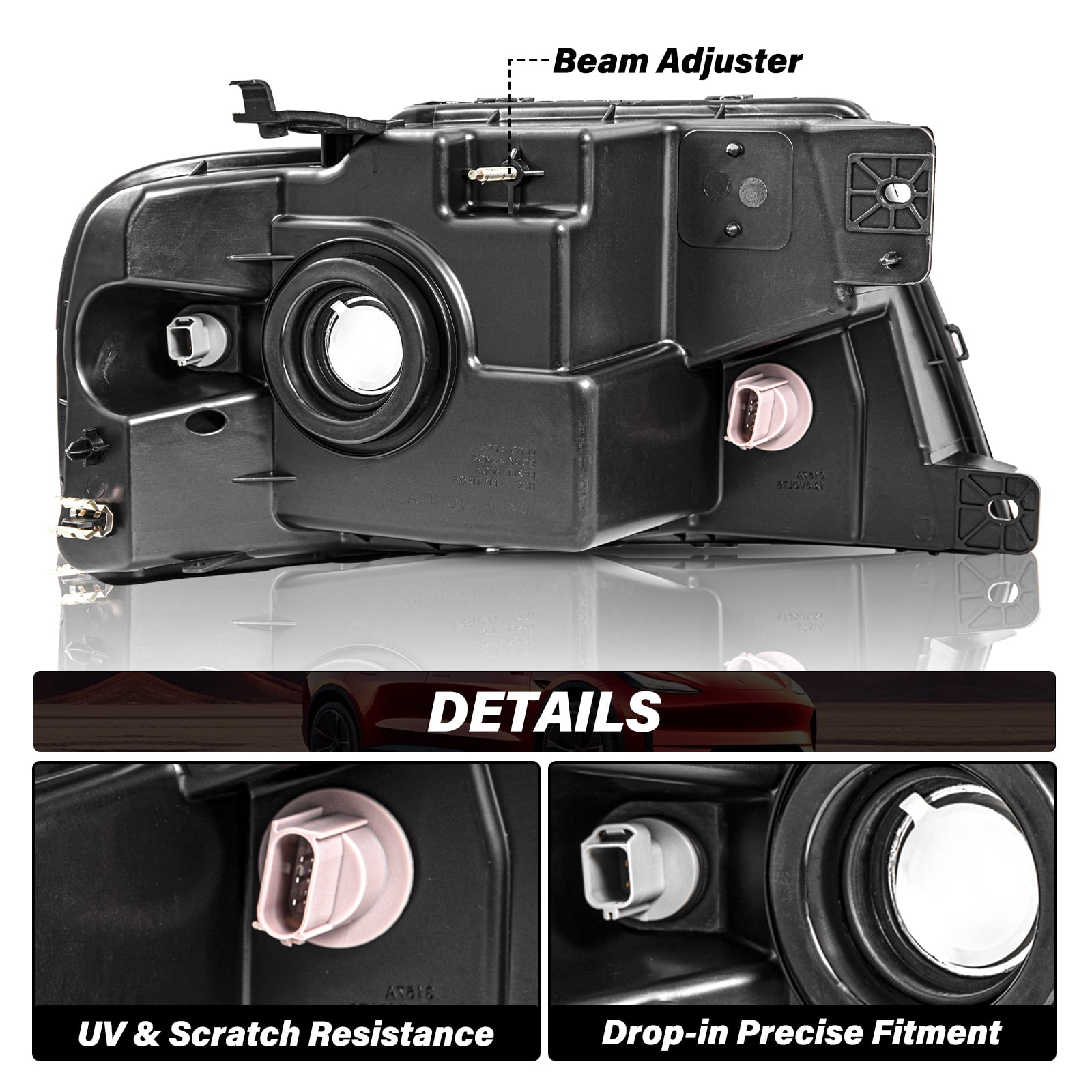 BRYGHT-For 2004-2008 Ford F-150 F150 Halogen Chrome Housing Headlights LH+RH Pair Headlamp