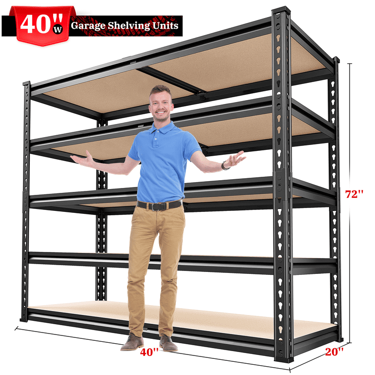Reibii Heavy-Duty 5-Tier Garage Shelving, 72"H photo 3