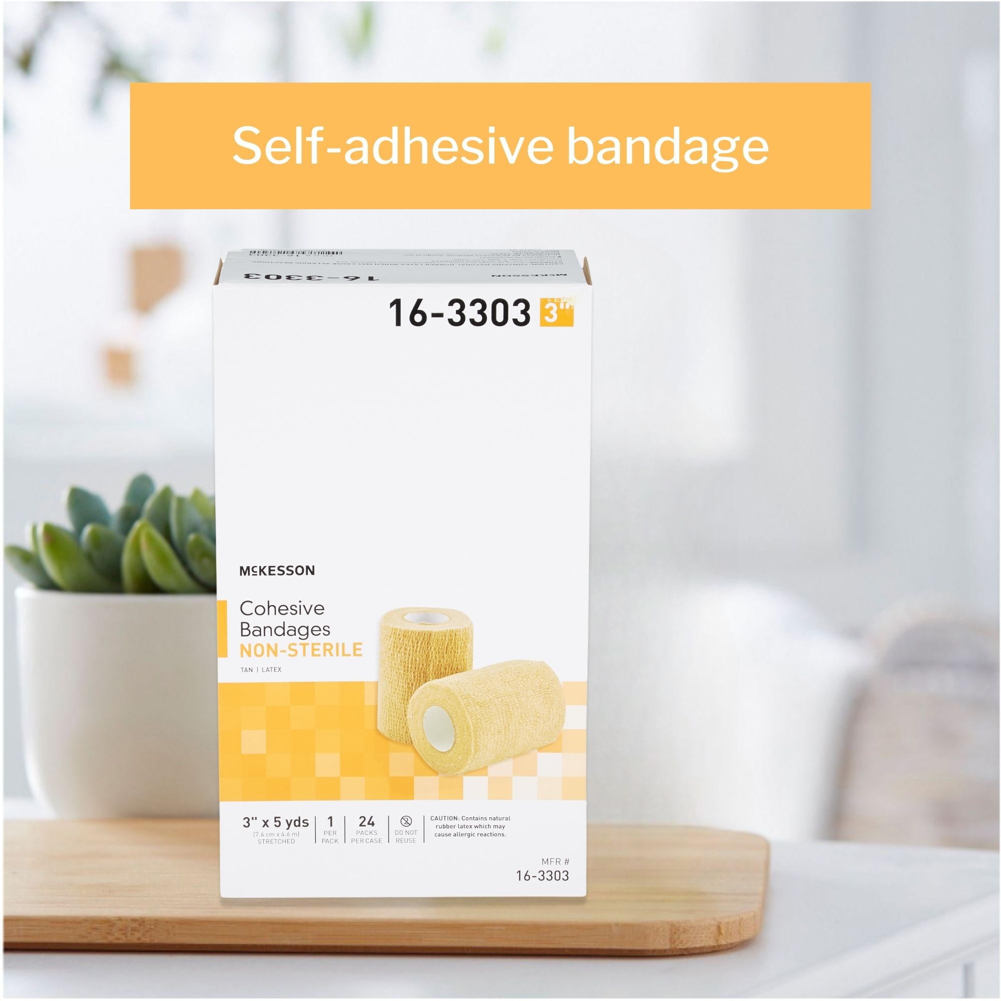 McKesson Cohesive Bandages, Self-Adherent Compression Wrap, 3 in x 5 yd, 1 Count, 24 Packs, 24 Total