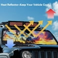 thumbnail image 3 of Uorisanigo Windshield Sun Shade Foldable Sunshade Aluminum Foil Colorful Sunset Palm Tree Sun Visor Shield for 2018-2024 2025 Jeep Wrangler JL / 2020-2024 Jeep Gladiator JT, 3 of 7