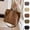 Brown, variant on Women's Canvas Tote Bag, Multi-Pocket Crossbody Shoulder Bag, Large Capacity Casual Messenger Purse for Work School Travel Everyday Use(Black/One Size)