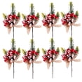 thumbnail image 4 of FOMIYES 8-Piece Holiday Floral Picks Set with Berry Accents, Pine Branches, and Realistic Pine Cones for Seasonal Decor, 4 of 8