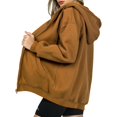thumbnail image 6 of Womens Oversized Zip Up Hoodie Baggy Loose Zipper Hooded Sweatshirt Coat Jacket Long Scrub Jacket Women's Jackets Lightweight Long Sleeve Sweater Coat Women Lined Cardigan Women of Jacket Womens, 6 of 6