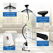 SALAV Continuous Steam Upright Standing Garment Steamer with Extra Large Water Tank White