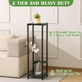 thumbnail image 4 of Extra Tall Plant Stand Indoor,40 Inch Plant Stands,2 Tier Metal Plant Stand with Heavy Duty Wood,Black, 4 of 10