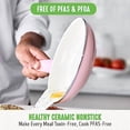 thumbnail image 2 of GreenLife - Juego de ollas y sartenes antiadherentes de cerámica de agarre suave, 18 piezas, sin PFAS, con tapa y utensilios de cocina, apto para lavavajillas, color rosa suave, 2 of 5