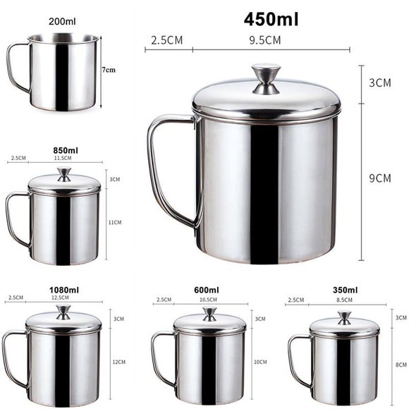 Stainless Steel Water Milk Coffee Tea Cup Camping Mug Home Travel Tumbler Kitchen Bar Accessories Dining Drinking Container