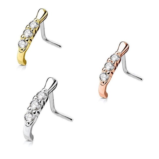 Nose Rings Stud L-Shaped Surgical Stainless Steel 20G Body Jewelry