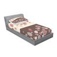 thumbnail image 2 of Ambesonne Floral Fitted Sheet & Pillow Sham Set, Spring Blossoms, Twinxl, Umber Beige Ruby, 2 of 2