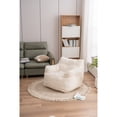 thumbnail image 3 of Soft Teddy fabric bean bag chair Beige, 3 of 5