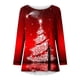 thumbnail image 5 of ICHUANYI Liquidación Camisas casuales florales de manga larga para mujer Jersey sólido Tops de túnica sueltas Estampado de árbol de Navidad Blusa de manga larga con cuello redondo ICHUANYI WER202308233407, 5 of 5