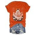 thumbnail image 4 of Halloween Shirts for Women T-Shirts for Women Casual Graphic Tee with Round Neck and Distinct Pattern Seasonal Summer Out for Jeans Orange XXL, 4 of 5