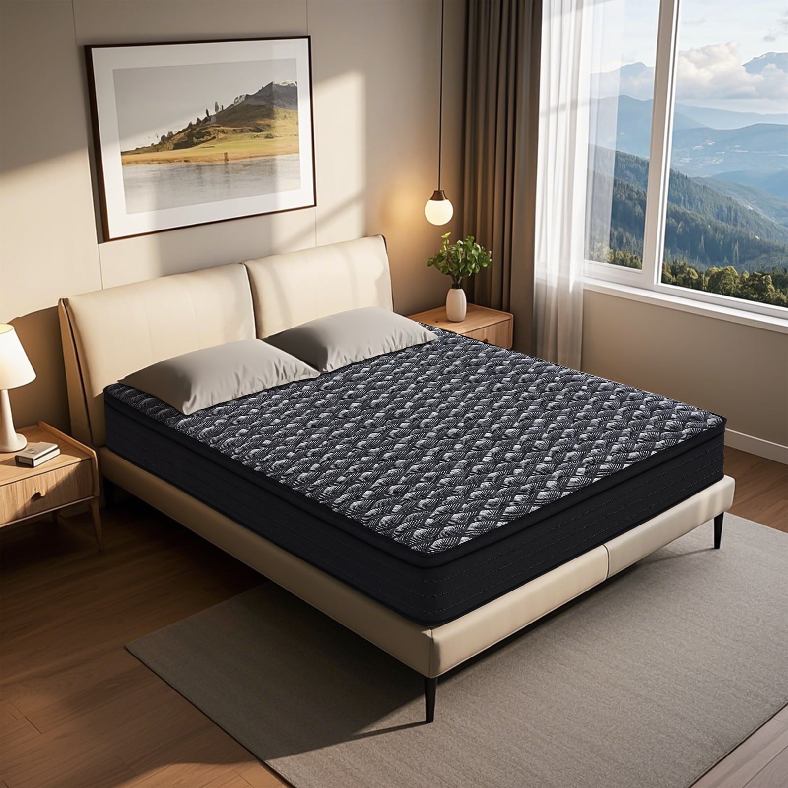 Full Size Mattress, 10 Inch Gel Memory Foam and Individual Pocket Springs,Medium Firm Spring Hybrid Mattress in a Box,CertiPUR-US
