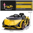 thumbnail image 4 of TOBBI 12V Licensed Lamborghini Sian Kids Ride on Car W/ Remote Control Lights Age 3-6 Child, Yellow, 4 of 15