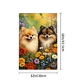 thumbnail image 4 of Amhnf Pomeranian Dogs In Flower Garden亚麻花园旗 For Home Outdoor Garden Yard Decor 12x18 inch, 4 of 5