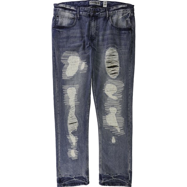 INC Hombres Berlin Mega Ripped Slim Fit Jeans, Azul, 36W x 30L I-N-C Ajustado