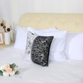 thumbnail image 3 of PiccoCasa Vintage Floral Printed Black Silver Contrast Cushion Cover Bed Sofa Throw Pillow Case 18" x 18" #1 1, 3 of 7