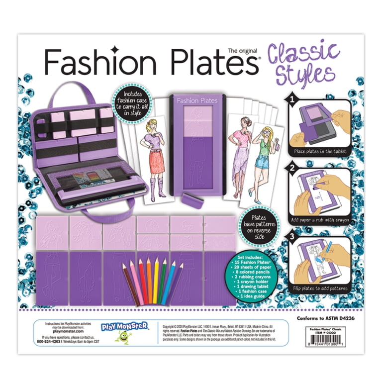 PlayMonster, Fashion Plates Classic Styles, Pink, 12