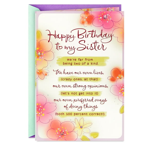 Hallmark Birthday Card for Sister (We're Far From Two of a Kind)