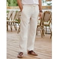 thumbnail image 5 of COOFANDY Men's Linen Pants Drawstring Casual Loose Fit Beach Summer Yoga Pants Lightweight Linen Trousers, 5 of 9