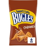 Bugles Crispy Corn Snacks, Sweet and Salty Caramel, Snack Bag, 6 oz