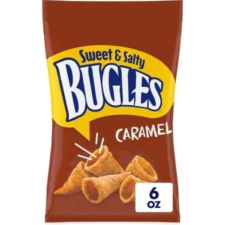 Bugles Crispy Corn Snacks, Sweet and Salty Caramel, Snack Bag, 6 oz