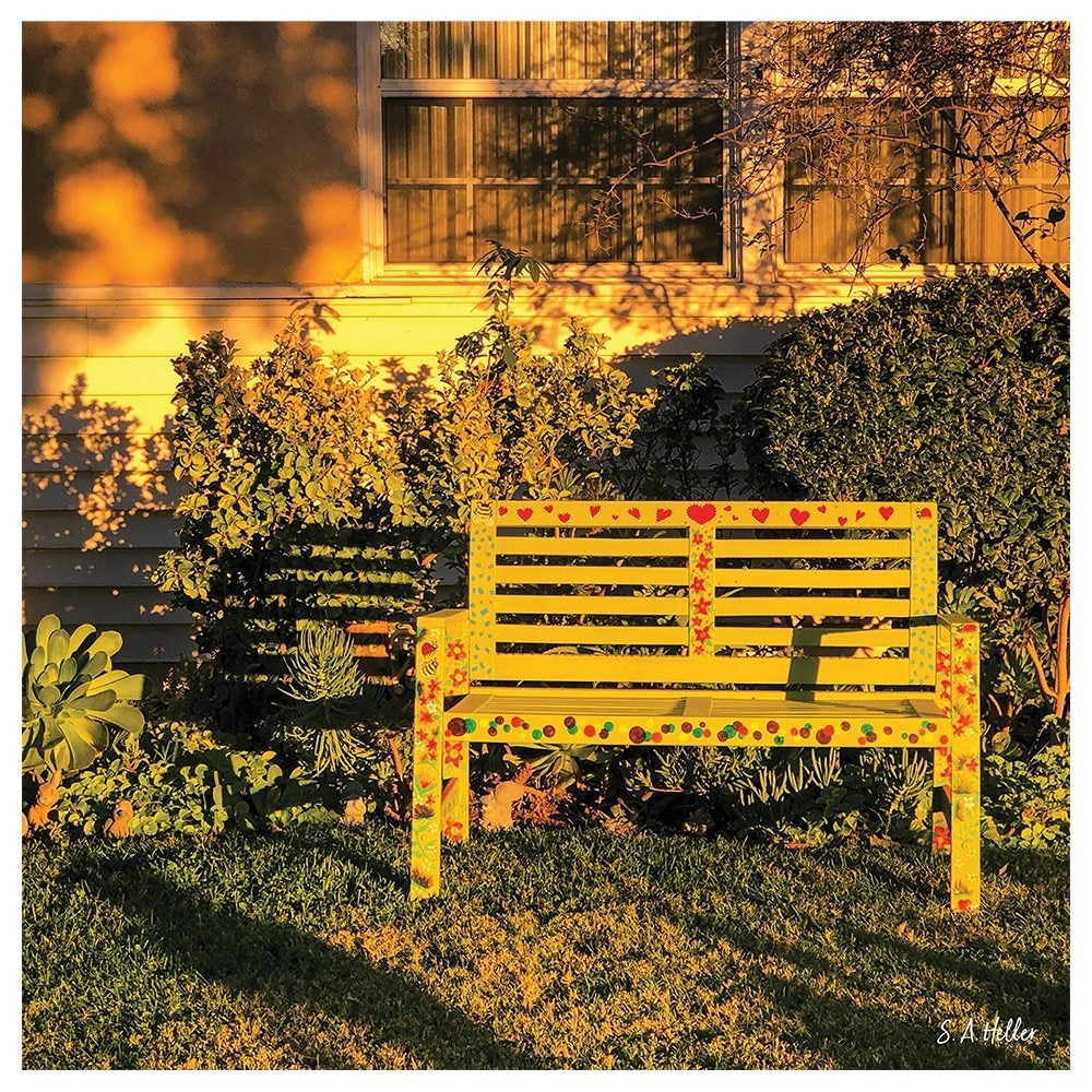 Yellow Bench By Photographer Steven A. Heller - 16"X20" Canvas