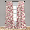 thumbnail image 5 of Ambesonne Flower Curtains, Pink Magnolia Garden, Pair of 28"x84", Pink White Green, 5 of 5
