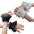 thumbnail image 5 of Simple Detachable Sleeves Cuffs Lace Wedding Flounces Ruffled White Wrist Warmer Ruffled for Sweater Women, 5 of 8