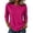 Pink, variant on T-Shirts for Women 3/4 Sleeve Crew Neck Basic Solid Color Tops Soft Cotton Blend Summer Casual Layering Shirts Dark Green 2XL