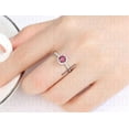 thumbnail image 2 of 925 Sterling Silver Dark Red Lab-Created Tourmaline Ring Dainty October Birthstone Jewelry Elegant Ring, Perfect for Everyday Wear & Gifts Silver 10, 2 of 3