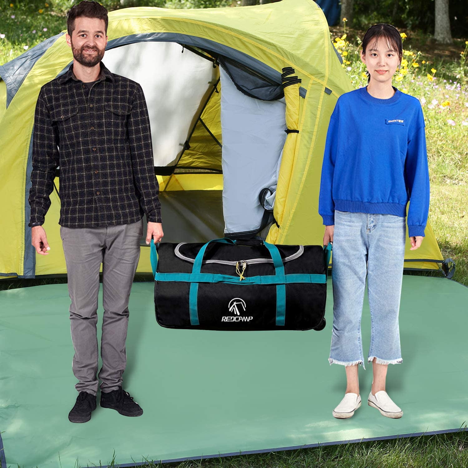 Sac Voyage Extra Large Imperméable Sac Voyage REDCAMP 120L Avec Sac Voyage Extra Large Imperméable Sac Voyage REDCAMP 120L Avec