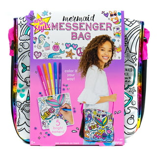 Purple Ladybug Color Your Own Messenger Bag Craft Kit for Girls with Mermaid D