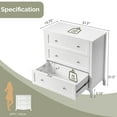 thumbnail image 6 of Ktaxon 3 Drawers Dresser Chests for Bedroom, Wood Chset of Drawers,Dressers Organizer for Bedroom, Living Room,Hallway, White, 6 of 11