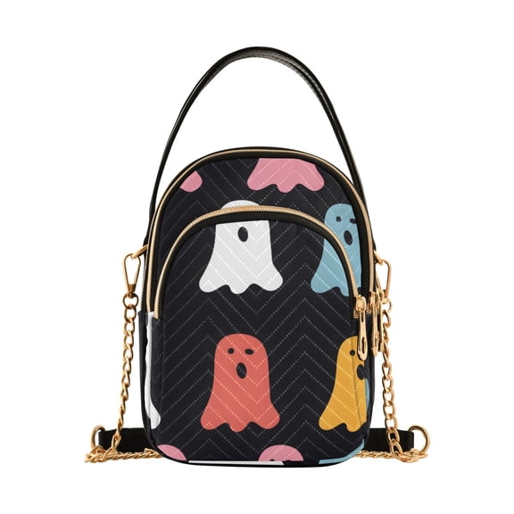 joogoo Women Cute Ghosts Halloween Chain Crossbody Bags Shoulder Handbag Phone Purse