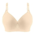 thumbnail image 4 of Sngxgn Womens Wireless Bra, Full-Coverage Pullover Stretch-Knit Bra, Smoothing T-Shirt Bra(Beige,50), 4 of 4