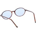 thumbnail image 4 of True Vintage Oval Sunglasses Slim Arms Color Tinted Round Lens 49mm (Tortoise / Blue), 4 of 4