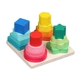 thumbnail image 1 of TISHITA Montessori Geometric Stacker Development Sorting Building Blocks Puzzle Stacking 4 post square, 1 of 8