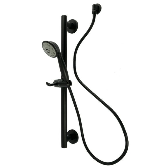 Kingston Brass KAK2520E Made to Match Shower System with Slide/Grab Bar and Hand Shower in Matte Black