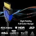 thumbnail image 4 of 4K HDMI Cable Right Angle 90 Degree (3FT) - High Speed 18GBPs HDMI Wire Cord Support 4K 60Hz HDR 2K 2160p 1440p 1080p 3D ARC/eARC Ethernet For Video Gaming Xbox One PS4 & 4K Apple TV HDTV Projector, 4 of 8
