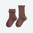thumbnail image 2 of Chaussettes Décontractées Mi-Mollet pour Filles Hiver Automne à Bordure Filandreuse, 2 of 5