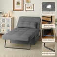 thumbnail image 3 of 4-in-1 Convertible Sofa Bed with Adjustable Backrest–Multi-Functional Sleeper Chair for Small Spaces, Dark Grey, 3 of 9