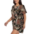 thumbnail image 2 of Rateoe Paisley6 Pattern Women's Short-Sleeved Pajama Set - 2 Piece Soft and Lightweight Sleepwear Set-Small, 2 of 7