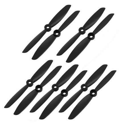 Image of 5 Pairs 5 x 4.5 Inches 2-Vanes CW/CW RC Aircraft Propeller Black w Hole Adapter
