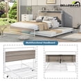thumbnail image 4 of Bellemave Queen Platform Bed Frame with Twin Size Trundle, Usb Ports and Storage Shelf, Metal Queen Bed Frame with Headboard, Noise-Free, No Box Spring Needed(White), 4 of 12
