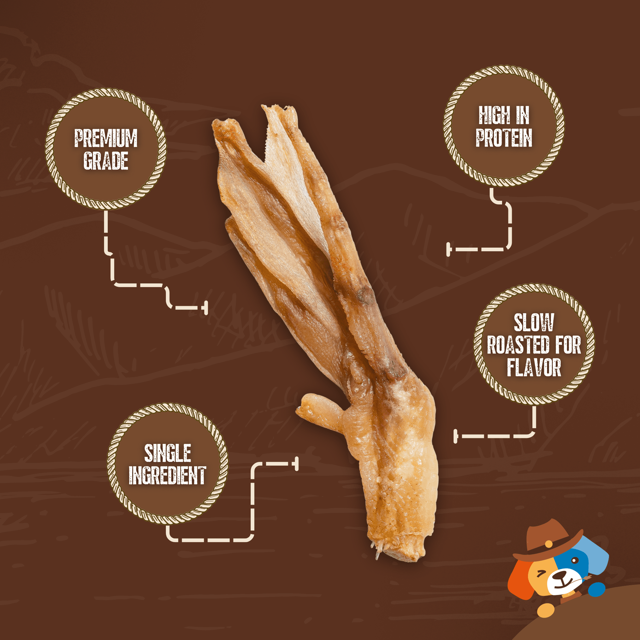 Smokehouse Naturals by Jack & Pup Duck Feet Chews 10-Count