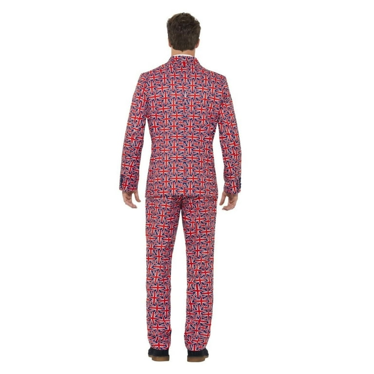Union Jack Suit Adult Red Blue Patriotic Costume Union Jack Suit Adult Red Blue Patriotic Costume