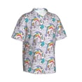 thumbnail image 2 of Haiem Unicorn DoingYoga Printed Hawaiian Shirt for Men - Men’s Casual Beach Summer Shirts - Stretch Fabric with Modern Fit-Small, 2 of 9
